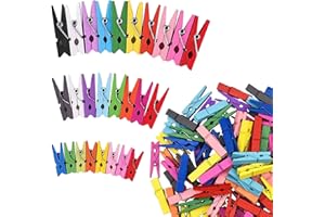 FAVSON 120 Stück Mini Holzklammern Bunt Wäscheklammern, 2.5/3/3.5cm Holzklammern Klein, Deko Wäscheklammer zum Befestigen Aufhängen von Fotos, Postkarten