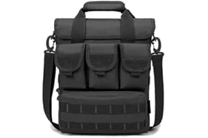 Explokit Tactical Briefcase Molle Small Laptop Computer Shoulder Messenger Bag Heavy Duty Engineers Handbags with Removable Shoulder Strap