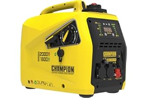 Champion Power Equipment 82001i-DF 2000 Watt LPG Dual Fuel Portable Inverter Generator - 80cc Engine - 11 Hours Runtime - True Sine Wave, EZ Start, Fuel Fill Assist LED, Stackable Design