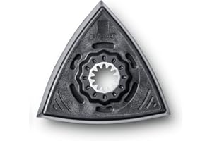 FEIN Set Platorelli Forati, Confezione da 2 pezzi, Attacco Starlock, Attrezzo da lavoro in plastica, Adatto a levigatura con cuffia di aspirazione, Lunghezza bordo 80 mm, Fissaggio a Strap