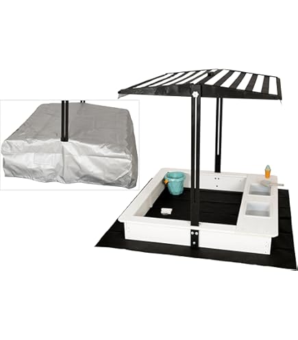 WONDERMAKE® Design Sandkasten mit Matschküche, Dach