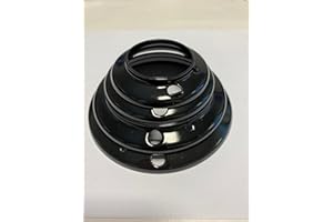 HOMELY R GLEM GAS- KIT 4 ANELLI COPRI BRUCIATORE SALVA FIAMMA IN LAMIERA SMALTATA NERI LUCIDI no originali ma adattabili