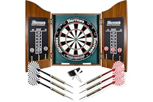 Harrows pro's choice kit fléchettes avec cible de 45 cm avec armoire et 6 fléchettes