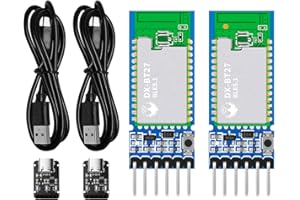 PDDAXLQUE A Pair of DX-BT27-A Bluetooth Module Long Range Up to 420m BLE 5.1 Wireless Bluetooth TF Transceiver Module for Arduino Compatible with Android/iOS, Including Master and Slave