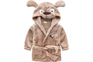 HSHDUTI Baby Jungen & Mädchen Unisex Bademantel 0-24 Monate Weicher Plüsch Flanell Fleece Kapuzenbademantel Plüsch Tier Gesicht Bademantel für Babys Kleinkinder Neugeborene