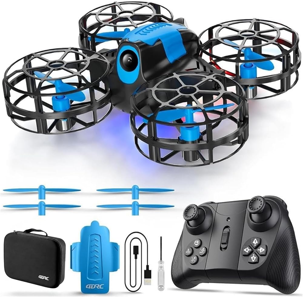 Uzaktan Kumandalı Mini Drone Işıklı Şarjlı Takla Atabilen 360° Dönüş Yapabilen Otomatik İniş Kalkış Hobi Drone 8-10 Dakika Kullanım Süresi