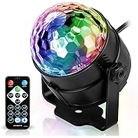 Spriak Discokugel Discolicht Partylicht Disco Licht Lichteffekte 7 Farbe Musikgesteuert LED DJ Licht Partybeleuchtung…