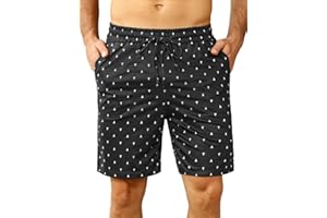 Demegimi Schlafanzughose Herren Schlafhose Kurz Sommer Pyjamahose Baumwolle Schlafshorts Bermuda Shorts mit Segelboot Druck