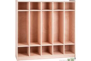 Happybuy Preschool Cubby Lockers 5-Section Plywood Birch Coat Locker 15MM Thickness Kids Locker for Home 48.4 Inch High Durable Classroom Lockers for Toddlers and Kids Commercial or Personal Use