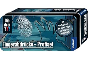 Die drei ??? Fingerabdrücke - Profiset: Detektiv-Set | Med professionella borstar och 2 fingeravtryckspulver, detektiv leksaksset för barn från 8 år, praktisk låda för resor