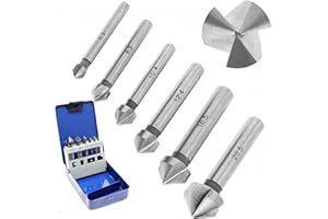 Brocas para Metal Juego de Avellanador: TOATELU Avellanador Broca de 6 Piezas HSS Satz Ø 6,3-20,5mm, 90°, Juego de Avellanador Cónico para Madera, Metal y Plástico en Práctica Caja de Almacenamiento