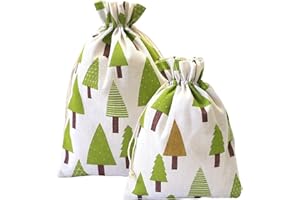 HERZWILD 16pcs Cotton Drawstring Bags 6.7inch× 9.1inch Burlap Gifts Bag with Drawstring Fabric Gift Bags for Wedding/Party/Festival/Storage/Decorating/DIY Bag (17X23cm)