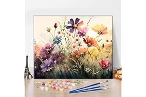 TISHIRON Akwarelowe kwiaty do malowania według liczb, dla dorosłych, początkujących, abstrakcyjne malarstwo według liczb, zestawy na płótnie, farba akrylowa, rysunek kwiatowy, malarstwo olejne,