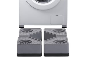 Belle Vous Pack de 4 Patas Lavadora Antivibracion - Goma Lavadora Antideslizante, Absorbe Ruido y Vibraciones para Secadora y Lavadora - Patas de Goma Estabilizante - Evita Movimiento y Sacudidas