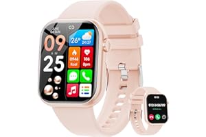 Hwagol 2023 Smartwatch Uomo Donna,1,85' Schermo Orologio Smartwatch con Chiamata Bluetooth e Risposta Vivavoce con Contapassi,Cardiofrequenzimetro da Polso,Orologio Fitness per Android iOS,Pink
