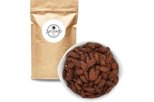 ‎SIVIFOOD SPIRIT - OF - ORIENT SIVIFOOD ganze Mandeln geröstet mit rauchigem BBQ-Geschmack im 1kg Vorteilspack - knackige frische pikant geröstete Rauchmandeln - Mandelkerne ganz mit Barbecue-Gewüzmischung 1000g Snack Nüsse Rauch