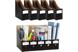 ZEEREE 10 sztuk segregatorów na czasopisma z papieru typu kraft, organizer na biurko, organizer na dokumenty, segregatory, artykuły piśmiennicze, materiały biurowe, łatwe przechowywanie (czarny)