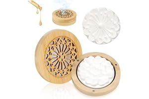 YSOOUA 2 Stück Duftstein für Ätherische Öle Diffuser Ätherische Öle Klein mit 1 Hölzerner Diffuser Ätherische Öle Räucherkiste für Aromatherapie in Schlafzimmer, Badezimmer, Büro und Auto, Reisen (A)