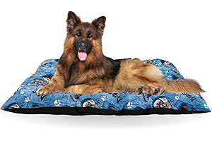 KIRA & GARA Kira&Gara® Cama para Perro - Colchoneta para Perro - Cojín Perro - Colchón Perro (L - 90x80cm, Vaquera-Blue)