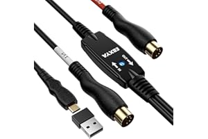 EBXYA Cables MIDI Type-C en la interfaz de 5 pines-MIDI 2M Midi In-Out Converter Teclado para PC/Mac/laptop para procesamiento de música y grabación de pistas con Windows/Mac