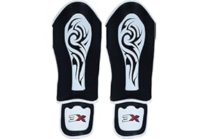 3X PROFESSIONAL CHOICE 3X Sports Kids Muay Thai Shin Instep Guards - Durable Foot Protector, Lightweight Padding, Adjustable Straps, Shock Absorbing Foam, Easy Fit Sparring Training Gear, BJJ Karate Boxing Taekwondo