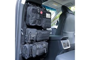 Sonhomay Tactical Seat Back Organizer Storage Hanger Bag Tactical Molle Vehicle Panel with 5 Detachable Storage Pouch Tactical Vehicle Panel Organizer fits for All Vehicel L 21.7 x W 14.6