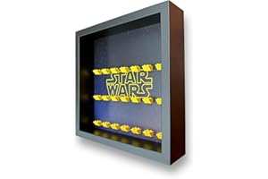 FRAME PUNK FRAMEPUNK Minifigure Display Case - Star Wars Theme - for 21 LEGO Minifigures - Deep for accessories - Wall Mount or Free Stand - Removable Front - Black Frame