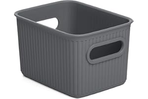 TATAY Cestino Portaoggetti Baobab, 1,5L di Capacita, Polipropilene, Senza BPA, Grigio, Dimensione 12,5 x 16,4 x 10 cm