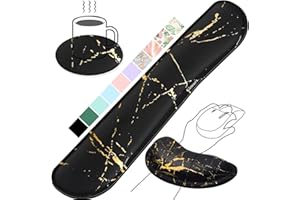Gimars Ergonomiczna Żelowa Podkładka pod Nadgarstek do Klawiatury i Myszy, Podkładka pod Pianki z Pamięcią Kształtu, Łagodząca Ból podczas Pisania, Wygodna do Biura Gier Komputer, Marmur