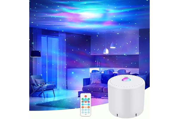 Proyector Estrellas, LED Proyector Galaxia con Control Remoto, velocidad y brillo ajustables, decoración de fiestas para niños y adultos