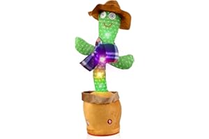 SBWBZB Dancing Cactus Toy Repeat What You Say, Talking Cactus Toy Age 1-6 Boys Girls Baby Toys for 2 3 4 5 Year Old Boys Girls Kids Gifts, Baby Encourage Speech Toys for 1 2 3 Year Old