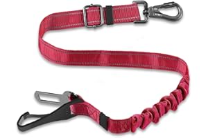 EXTFANS Hunde Sicherheitsgurt für Auto, Hundegurt fürs Auto Sicherheitsgeschirr Einstellbarer, 3 In 1 Hundegurt Auto Rückbank, Nachtsichtbar Anschnallgurt Hund Auto, Hundeanschnaller fürs Auto