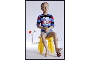 Eurohandisplay BB-12 Kinderpuppe Schaufensterpuppe Kids Mannequin Junge Boy mit Hocker