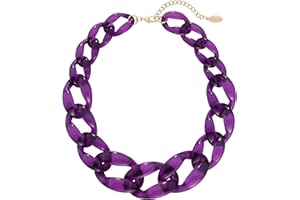 BOCAR Dichiarazione Chunky Fashion Vernice Acrilica Perline Girocollo Netto Catena Collana per Donne Regali