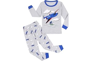 Gumyoss Pijamas para Niño Dinosaurio Manga Larga Algodón Invierno Navidad Ropa de Dormir 3-9 años