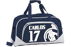 Mochila Bolsa deportiva Futbol Madrid, mochila deporte futbol. Bolsa deporte personalizable, Bolsa deporte niño y niña, mochila personalizada deporte futbol (Azul Marino)