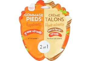 Feel Natural - Duo Gommage Nourrissant - Gel Hydratant Pieds - Graines de Citrouilles - Vitamine C - Exfoliant - Anti-Crevasse - Cors - Callosités - Soin Intensif Complet Peau - 300 grs