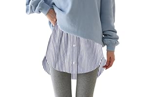 Genérico Falda Camisa Falsa Mujer Elegante Extensor de Camisas Parte Superior Inferior Ajustable con Capas Blusa Falsa Parte de Abajo Cubrir Las Caderas Extensores para Camisa de Mujer con Botones