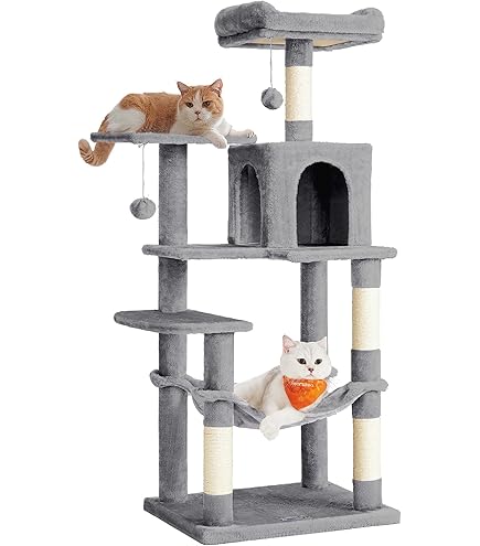 Arbre à chat COSTWAY 135cm, arbre à chat avec grotte pour