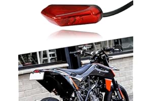 LOKLISUM Mini Feu Arrière de Frein de Moto, 12V 9LED E-Approved Arrêt de Moto en Cours D'exécution Feu Arrière Universel pour Motos ATV Dirt Bike Scooter.