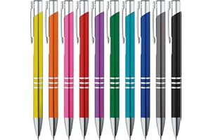 ‎GIMEI GIMEI® Metal Ballpoint Pen, Pack of 20, Premium Ballpoint Pen Set, High Quality, Ballpoint Pen for Easy and Soft Writing, Blue Writing Ballpoint Pen, Colourful as a Visual Eye-Catcher