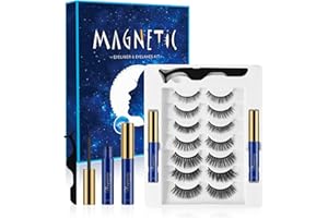 AOSUN Ciglia Finte Magnetiche Aspetto Naturale, Ultra Leggere e Facili da Applicare - Senza Colla (7 Paia)
