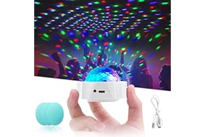 URAQT Mini Discokugel Licht, 3 Farben RGB Mini Discolicht Partylicht USB Wiederaufladbares Sound Aktivierte Discokugel LED Musikgesteuert Bühnenlicht für Alle Partys und Autoinnendekoration