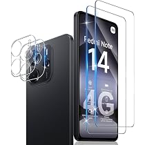 Xunzii Pellicola Vetro Temperato per Xiaomi Redmi Note 14 4G, con Protezione Lente Fotocamera, 0,33mm Ultra Trasparente [Durezza 9H Anti Graffi] Protezione Schermo Pellicola Protettiva