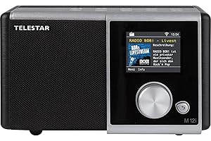 TELESTAR DIRA M 12i Radio Internet (Mono, Internet, Wi-FI, Fonction d'enregistrement PVR, AUX, écran Couleur, Lecteur multimédia, 15 W, UPNP) Argenté/Noir