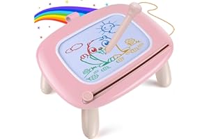 Smasiagon Lavagna Magnetica per Bambini, Tavola da Disegno Cancellabile Lavagnetta Magica con Gambe Stabili, Portatile Giocattoli Educativi, Regalo per Bambina 1 2 3 Anni (Rosa Chiaro)