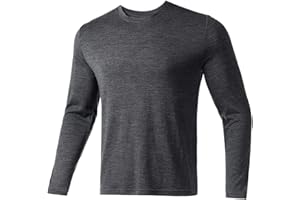 Merino Protect 100% Merino Wool Base Layer Mens T-Shirt Soft Temperature-regulating Underwear Anti-Odor Long Sleeve Tops for Hiking Travel