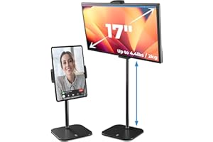 COOPER TabStand - Height Adjustable iPad Stand for Desk, Tablet Holder, 16" Portable Monitor Stand | Aluminum Alloy Telescoping Tablet Tripod for all iPad, Pro, Air, Mini & Kindle (Night Black)