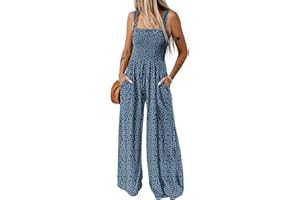 Dokotoo Tuta Donna Estiva Floreale Salopette Elegante Cerimonia Completo Cerimonia Larga Pantaloni Senza Maniche Tailleur Lungo Jumpsuit