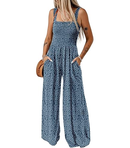 ROEOLNIL Jumpsuit Damen Sommer - Ärmelloser Overall Mit Spaghettiträgern